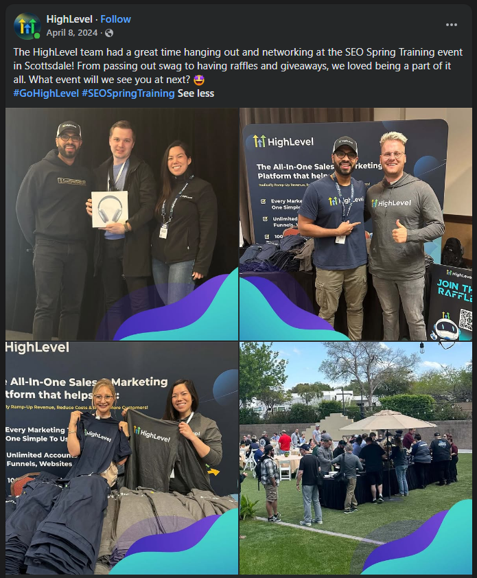An SEO Spring Training attendee post on Facebook